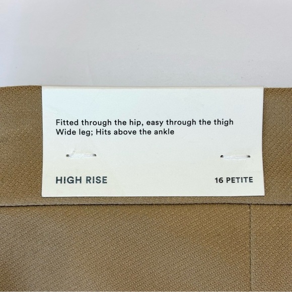 Ann Taylor The Sailor Wide Leg Crop Pant Stretch Knit Khaki Tan Office 16P NEW - Picture 9 of 12